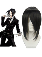 Halloween Butler Ciel Phantomhive Halloween Cosplay Perücke in Schwarz