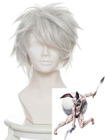 Halloween Cosplay Perücke in Silbergrau Hitzebeständigen Faser Cosplay mit Perücke Japanischer Anime Faschingskostüme