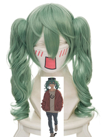 Halloween Cosplay Perücke von VOCALOID Hatsune Miku in Graugrün Hitzebeständigen Faser Cosplay mit Perücke Spiel Faschingskostüme