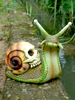 Halloween Dekoration Gothic Schnecke Schädel Skulptur Knochen Kunst Harz Statue