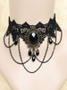 Halloween Dekorationen Black Choker Metal Hexe Halskette