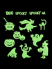 Halloween Dekorationen Grasgrün Polyesterfaser Aufkleber