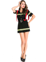Halloween Feuerwehrmann Kostüme Frauen Kleid Schärpe Set Urlaub Kostüme
