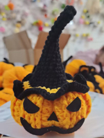 Halloween Gehäkeltes Plüsch Hohlskelett Fledermaus und Kürbis Amigurumi Handarbeit Gothic Dekor