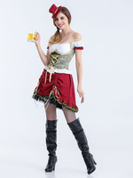 Halloween Halloween Kostüme Rot Damen Elegant Top Rock Polyester Blumendruck Feiertags Kostüme