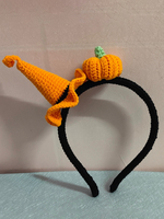 Halloween Handgemachte Häkelmütze Kürbismütze Stirnband Orange Beanie Süßes Haar Accessoire Für Mädchen