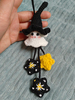 Halloween Handgestrickter Geist Plüsch Schlüsselanhänger DIY Gestrickter Rucksack Charm und Auto Dekor