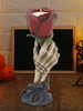 Halloween Harz Kerzenhalter Gruselige Hand Rose Mittelstück Gothic Tischplatte Display