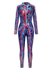 Halloween-Jumpsuit für Frauen-Weinregelpurple Halloween Scary Lycra Spandex Catsuit Zentai