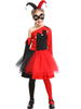 Halloween Kinder Kostüm Kinder Harley Quinn Cosplay Schwarz Und Rot Kleid Augenklappe Tüll Kinder Tutu Rock Cosplay Kostüme Karneval Kostüm
