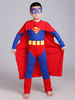 Halloween Kinder Kostüm Kinder Karneval Kostüm Jungen Blue Superman Cosplay Overall mit Brille und Umhang Faschingskostüme