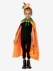 Halloween Kinder Kürbis Cape Orange Plüsch Umhang mit Blatt Kapuze süßes Trick-or-Treat Kostüm