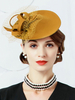 Halloween Kostüm 1920er Jahre Mode Vintage Hut Fascinator gelbe Wolle Wintermütze für Frauen Accessoire