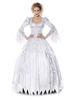 Halloween Kostüm Corpse Bride Kostüm Karneval Weiß Damen Ballkleid Kleider mit Petticoat Faschingskostüme