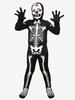 Halloween-Kostüm mit leuchtendem Skelett für Kinder Schwarzlicht-reaktiver Overall mit 3D-Knochendrucken