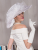 Halloween Kostüm Retro Hut Karneval Kostüm Zubehör Weiß Vintage Organza Damen Royal Headpieces