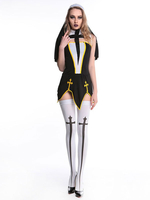 Halloween Kostüm Schwarzes Halloween-Kostüm-Nonnen-Kreuz schnitt 4 Stück-Feiertags-Kostüme heraus Karneval Kostüm