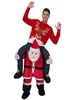 Halloween Kostüm Ugly Christmas Sweater Weihnachtspullover Karneval Carry Me Weihnachtsmann Klausel Kostüm Huckepack Unisex Erwachsene Rot Flanell Lustig Oktoberfest Fahren auf Kostüms Halloween Fasch