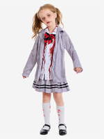 Halloween-Kostüme für Kinder Graues Halloween-Set Polyester-Krawattenrock für Kinder