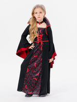 Halloween-Kostüme für Kinder Schwarzes Halloween-Polyester-Set Halskettenkleid für Kinder