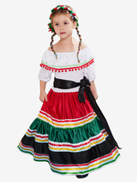 Halloween-Kostüme für Kinder Weißes Halloween-Tunika-Kinder-Polyester-Faser-Polyester-Schärpe-Kleid