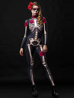 Halloween Kostüme Schwarze Frauen Zucker Schädel Skelett Feiertage Kostüme