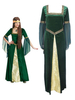 Halloween Mittelalter Kleidung Dunkelgrün und Farbblock Barock Kostüm Rokoko Kleid Renaissance Kleidung Viktorianische Königin Kostüm Vintage Kostüm