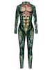 Halloween Overall Zentai Grau Damen Scary Skeleton Halloween Overall Lycra Spandex Catsuit