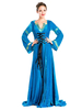 Halloween Renaissance Kleid Polyester mittelalterliche blaue Front Lace Up Kostüm Cosplay