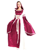 Halloween Renaissance Kleid Polyester mittelalterliche Burgund front Lace Up Kostüm Cosplay