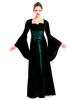 Halloween Renaissance Kleid Polyester mittelalterliche Green Front Lace Up Kostüm Cosplay
