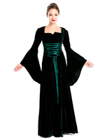 Halloween Renaissance Kleid Polyester mittelalterliche Green Front Lace Up Kostüm Cosplay