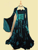 Halloween Renaissance Kleid Polyester mittelalterliche Green Front Lace Up Kostüm Cosplay