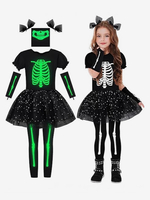 Halloween-Skelettkostüm für Mädchen süßes gruseliges Outfit für Süßes oder Saures