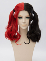 Halloween Suicide Squad Harley Quinn Cosplay Perücke rot schwarzen Trauben Cosplay Perücke