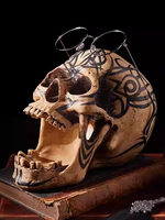 Halloween Totenkopf Skulptur Mittelalter Dark Cranium Dekor