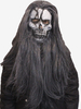 Halloween Verrottende Skelettmaske mit grauen Haaren für Halloween