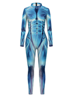 Halloween Zentai Overall Hazel Damen Scary Skeleton Halloween Overall Lycra Spandex Catsuit