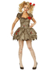 Halloween Zombie Kostüme für Frauen Hellbraun Scary Dress Headwear Polyester Feiertage Kostüme