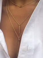 Halsketten Blond Metal Multilayer Necklace Women Jewelry