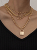 Halsketten Blond Metallic Metalldetails Steinfrei Damen Schmuck
