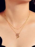Halsketten Blond Rose Pattern Metal Women Jewelry