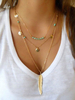 Halsketten Blonde Metall Multilayer Feather Kallaite Halskette Frauen Schmuck