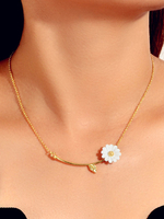 Halsketten-blonder Grafik-Zink-Legierungs-Blumen-Frauen-Schmuck