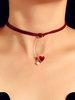 Halsketten Burgund Jacquard Baumwolle Damen Schmuck