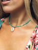 Halsketten Grün Geometrische Muschelketten Steinfrei Damen Schmuck