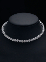 Halsketten Silber Metall Strass Strass Damen Schmuck