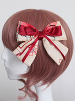 Han Lolita Stirnband chinesischen Palast Laterne rot Chiffon gedruckten Bogen Lolita Kopfbedeckung