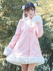Hanfu Lolita Mantel Stehkragen Langarm Tweed zwei Ton bestickt hellblau Lolita Mantel
