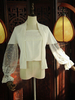 Hanfu Lolita Outfits Chiffon weiße Hauchhülse halb schiere Mantel mit Top